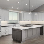 Gray and White Kitchen Installation